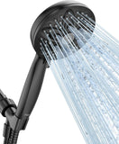 SISXSO 6-Setting Shower Head with Handheld, JDO High Pressure Hand held Shower Head, 4.7 Inch Chrome Detachable Showerhead Set with 59 Inch Stainless Steel Hose and Adjustable Showerhead Holder