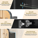 SISXSO GoTiling16x24 Black Medicine Cabinet with Mirror, Recessed & Surface Mount