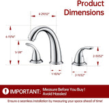 SISXSO SUMERAIN 2 Handle Widespread Roman Tub Faucet, Chrome Finish