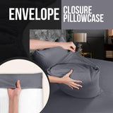 SISXSO Bedding Queen Pillow Cases - 4 Pack - Envelope Closure - Soft Brushed Microfiber Fabric - Shrinkage and Fade Resistant Pillow Covers Queen Size 20 X 30 Inches (Queen, Grey)