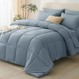 SISXSO Queen Comforter Set Black - 7 Pieces Bed in a Bag Queen, All Season Soft Bedding Set, Oeko-Tex Certified Bed Set with Down Alternative Comforter, Sheets, Pillowcases & Pillow Shams