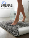 SISXSO Utopia Home Absorbent Chenille Bath Rug Mat for Bathroom, 30x20 Inch, Grey