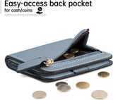 SISXSO Women’s Small Slim Leather Wallet with RFID Protection, Compact Bifold Mini Purse with Clear ID Window