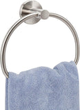 SISXSO Towel Ring for Bathroom, 304 Stainless Steel Hand Towel Holder, Heavy Duty Towel Hanger for Bath, Kitchen, Hotel (2.3″ Screw-Mounted Base, Brushed Nickel)