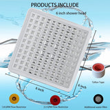 SISXSO Shower Head, Square High Pressure Rain Showerhead, Premium Quality Luxury Design, Easy Clean Adjustable Replacement for Your Bathroom Shower Heads (Polished Chrome, 6 Inch)