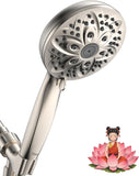 SISXSO 6-Setting Shower Head with Handheld, JDO High Pressure Hand held Shower Head, 4.7 Inch Chrome Detachable Showerhead Set with 59 Inch Stainless Steel Hose and Adjustable Showerhead Holder