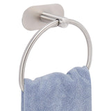SISXSO Towel Ring for Bathroom, 304 Stainless Steel Hand Towel Holder, Heavy Duty Towel Hanger for Bath, Kitchen, Hotel (2.3″ Screw-Mounted Base, Brushed Nickel)