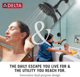 SISXSO Delta Albion 14 Series Brushed Nickel Shower Faucet Set with In2ition 2-in-1 Dual Shower Head with HandHeld Spray Combo, Valve Trim Kit, Spotshield Brushed Nickel T142855-SP-I (Valve Not Included)