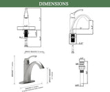 SISXSO Bathroom Faucet Brushed Nickel with Drain and Water Supply Lines