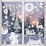 SISXSO 300 PCS 8 Sheet Christmas Snowflake Window Cling Stickers for Glass, Xmas Decals Decorations Holiday Snowflake Santa Claus Reindeer Decals for Party