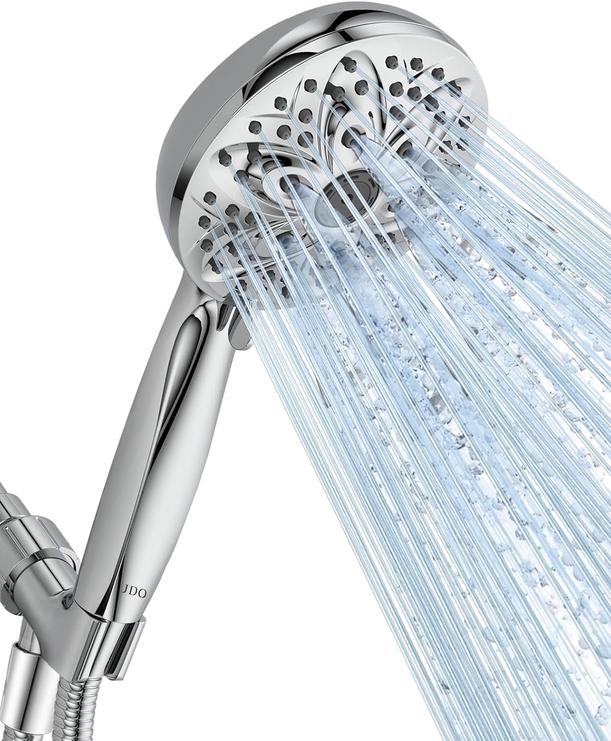 SISXSO 6-Setting Shower Head with Handheld, JDO High Pressure Hand held Shower Head, 4.7 Inch Chrome Detachable Showerhead Set with 59 Inch Stainless Steel Hose and Adjustable Showerhead Holder
