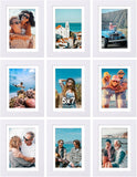 SISXSO 8x10 Picture Frames Set of 9, Shatter Resistant Plexiglass, Display 5x7 Pictures with Mat or 8x10 without Mat, Photo Frames for Wall or Tabletop, Engineered Wood, Black
