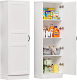 SISXSO Unikito 63" Tall Kitchen Pantry Storage Cabinet with Doors & Shelves