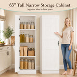 SISXSO Unikito 63" Tall Kitchen Pantry Storage Cabinet with Doors & Shelves