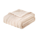 SISXSO Madison Park Duke Faux Fur Throw Blanket for Sofa, 50 x 60", Brown