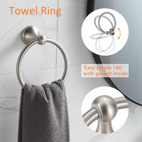 SISXSO BGL 4-Piece Brushed Nickel Bathroom Hardware Set with Adjustable Towel Bar