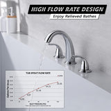 SISXSO SUMERAIN 2 Handle Widespread Roman Tub Faucet, Chrome Finish