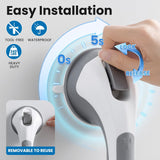 SISXSO Grab Bars for Bathtubs and Showers 2 Pack Suction Grab Bar, Heavy Duty 12 Inch Shower Handle Removable Bath Handrails for Seniors and Elderly, Bathroom Safety Grip No Drilling Waterproof Grey