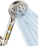 SISXSO 6-Setting Shower Head with Handheld, JDO High Pressure Hand held Shower Head, 4.7 Inch Chrome Detachable Showerhead Set with 59 Inch Stainless Steel Hose and Adjustable Showerhead Holder