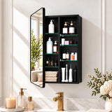 SISXSO GoTiling16x24 Black Medicine Cabinet with Mirror, Recessed & Surface Mount