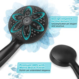 SISXSO 6-Setting Shower Head with Handheld, JDO High Pressure Hand held Shower Head, 4.7 Inch Chrome Detachable Showerhead Set with 59 Inch Stainless Steel Hose and Adjustable Showerhead Holder
