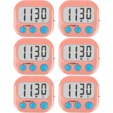Pacote com 6 temporizadores digitais de cozinha para cozinhar dígitos grandes, alarme alto, suporte magnético, temporizadores de cozimento para assar, branco 