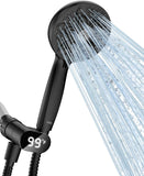 SISXSO 6-Setting Shower Head with Handheld, JDO High Pressure Hand held Shower Head, 4.7 Inch Chrome Detachable Showerhead Set with 59 Inch Stainless Steel Hose and Adjustable Showerhead Holder