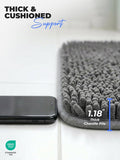 SISXSO Utopia Home Absorbent Chenille Bath Rug Mat for Bathroom, 30x20 Inch, Grey