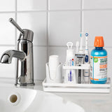 SISXSO Paradigms Interiors Toothbrush Holders for Bathrooms, Carbon Steel Tooth Brushing Holder Electric Toothbrush and Toothpaste Organizer Bathroom Accessories for Countertop, Shower, Sink - Matte Black