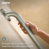 SISXSO Moen Home Care Bathroom Safety 18 Inch Stainless Steel Handicap Grab Bar for Bathtub and Shower, Slip Resistant Finish, Elderly Assistance Product, Polished Brass, R8918P