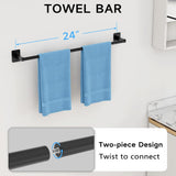 SISXSO Black Bathroom Accessories Set, 4-Piece Bathroom Hardware Set