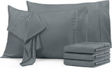 SISXSO Bedding Queen Pillow Cases - 4 Pack - Envelope Closure - Soft Brushed Microfiber Fabric - Shrinkage and Fade Resistant Pillow Covers Queen Size 20 X 30 Inches (Queen, Grey)