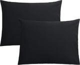 SISXSO Microfiber Pillow Cases Queen Size Set of 2, Soft Pillowcases with Envelope Closure, Wrinkle Resistant Pillow Covers, 20x30, Black