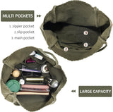 SISXSO Canvas Tote Bag for Women Large Hobo Shoulder Bag for Work Travel Casual Message Bag Tote Purse handbags