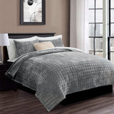 SISXSO Luxury Velvet Quilt Set King Size Bedding Sets, Ultra Soft Velvet Comforter Set, Lightweight Channel Box Stitch Oversized Bedspread Coverlet for All Season, with 2 Shams, Beige