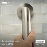 SISXSO Moen Home Care Bathroom Safety 18 Inch Stainless Steel Handicap Grab Bar for Bathtub and Shower, Slip Resistant Finish, Elderly Assistance Product, Polished Brass, R8918P