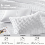 SISXSO Comfort Quilt Set- Double Sided Stitching Design Summer Blanket, Lightweight, Soft, All Season Bedding Layer, Matching Sham, White, Coverlet King (104"x90") 3 Piece