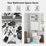 SISXSO Shintenchi Over the Toilet Storage Cabinet, Bathroom Shelf, White