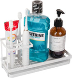 SISXSO Paradigms Interiors Toothbrush Holders for Bathrooms, Carbon Steel Tooth Brushing Holder Electric Toothbrush and Toothpaste Organizer Bathroom Accessories for Countertop, Shower, Sink - Matte Black