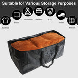 SISXSO Black Large Moving Bags-6 Pack,Heavy Duty Storage Bag with Handles & Zippers,Foldable Moving Tote Storage Boxs for Clothes,Relocation,College Dorm & Travel Storage-Moving Essentials