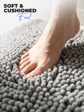 SISXSO Utopia Home Absorbent Chenille Bath Rug Mat for Bathroom, 30x20 Inch, Grey
