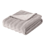SISXSO Madison Park Duke Faux Fur Throw Blanket for Sofa, 50 x 60", Brown