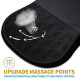 Mouse Pad Suporte de Pulso com Design de Massagem, Apoio de Pulso Alívio da Dor Mousepad com Espuma de Memória e Base Antiderrapante, Mouse Pads para Mouse Sem Fio e Mesa (12x8 polegadas, Preto) 