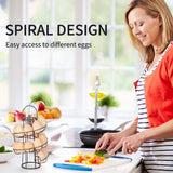 Suporte de armazenamento em metal para dispensador de ovos em espiral, suporte para exibição de bancada, preto 
