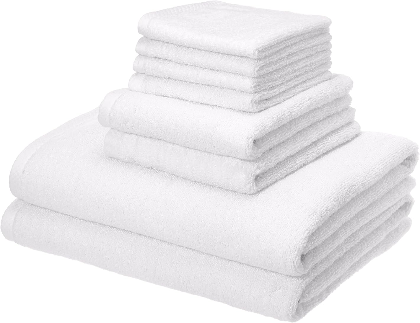 SISXSO Cotton Quick-Dry Hand Towel, 8-Pack, White, 28" x 16"