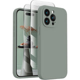 Capa de telefone macia para 15 Pro, capa de telefone de silicone atualizada [proteção de câmera] com [2 protetores de tela], forro de microfibra macio anti-riscos por dentro 