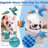 SISXSO Upgraded Goose Indestructible Dog Toys for Aggressive Chewers Small Medium Large Breed, Crinkle Squeaky Plush Dog Puppy Chew Toys fo Duck Puppy Toys