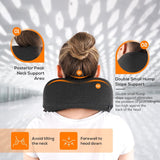 SISXSO Travel Pillow Pure Memory Foam Neck Pillow, Comfortable & Breathable Cover, Machine Washable, Airplane Travel Kit with 3D Contoured Eye Masks, Earplugs, and Luxury Bag, Standard (Black)