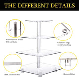 Suporte para cupcakes de 4 camadas, torre de acrílico com luz LED, suporte premium, torre de árvore de sobremesa para decoração de bar, casamentos, festas e eventos (luz amarela) 