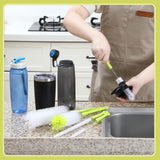 SISXSO Bottle Cleaning Brush Set - Long Handle Bottle Cleaner for Washing Narrow Neck Beer Bottles, Thermos S’Well Hydro Flask Contigo Sports Water Bottles with Straw Brush, Kettle Spout/Lid Cleaner Brushes